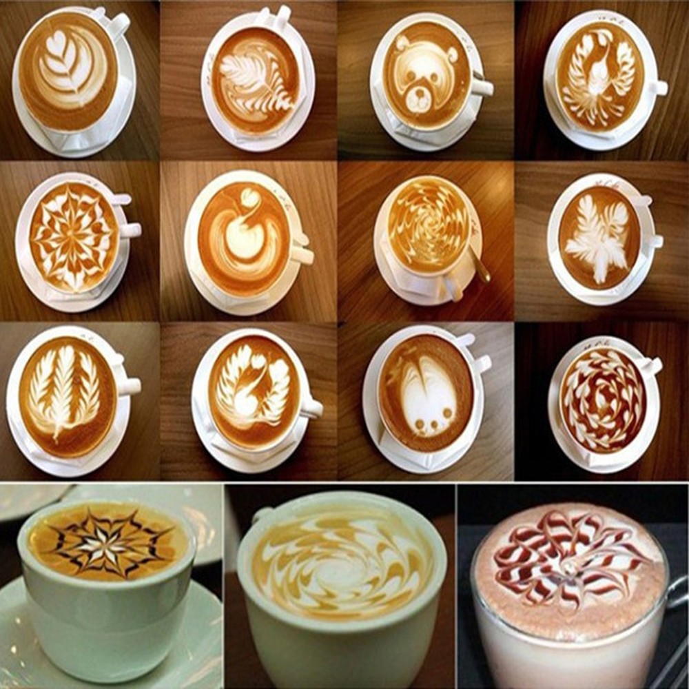 Coffee Art Stencil Set, 16 Designs, 8.5cm by HitMyNeed