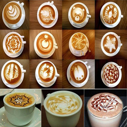 Coffee Art Stencil Set, 16 Designs, 8.5cm by HitMyNeed