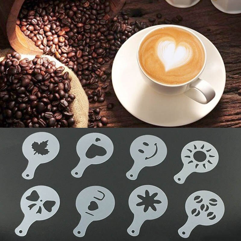Coffee Art Stencils Set, 16pcs Food-Grade PP Templates by HitMyNeed