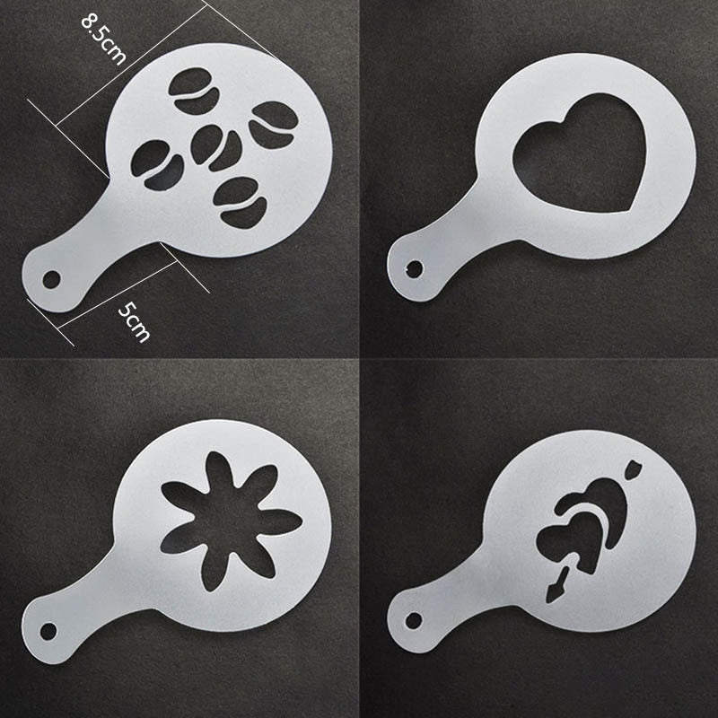 Coffee Art Stencils Set, 16pcs Food-Grade PP Templates by HitMyNeed
