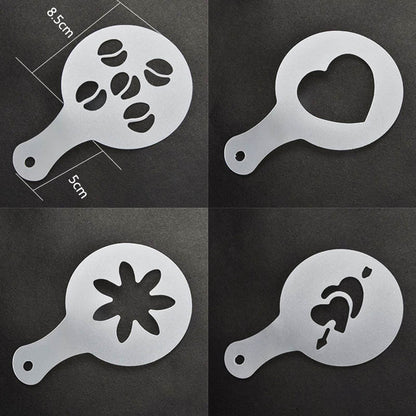 Coffee Art Stencils Set, 16pcs Food-Grade PP Templates by HitMyNeed