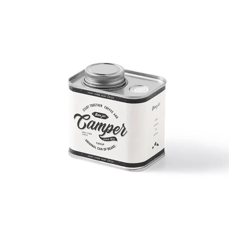 Coffee Bean Sealed Camping Tin Canister 9.5×8.6×6.9cm green by HitMyNeed
