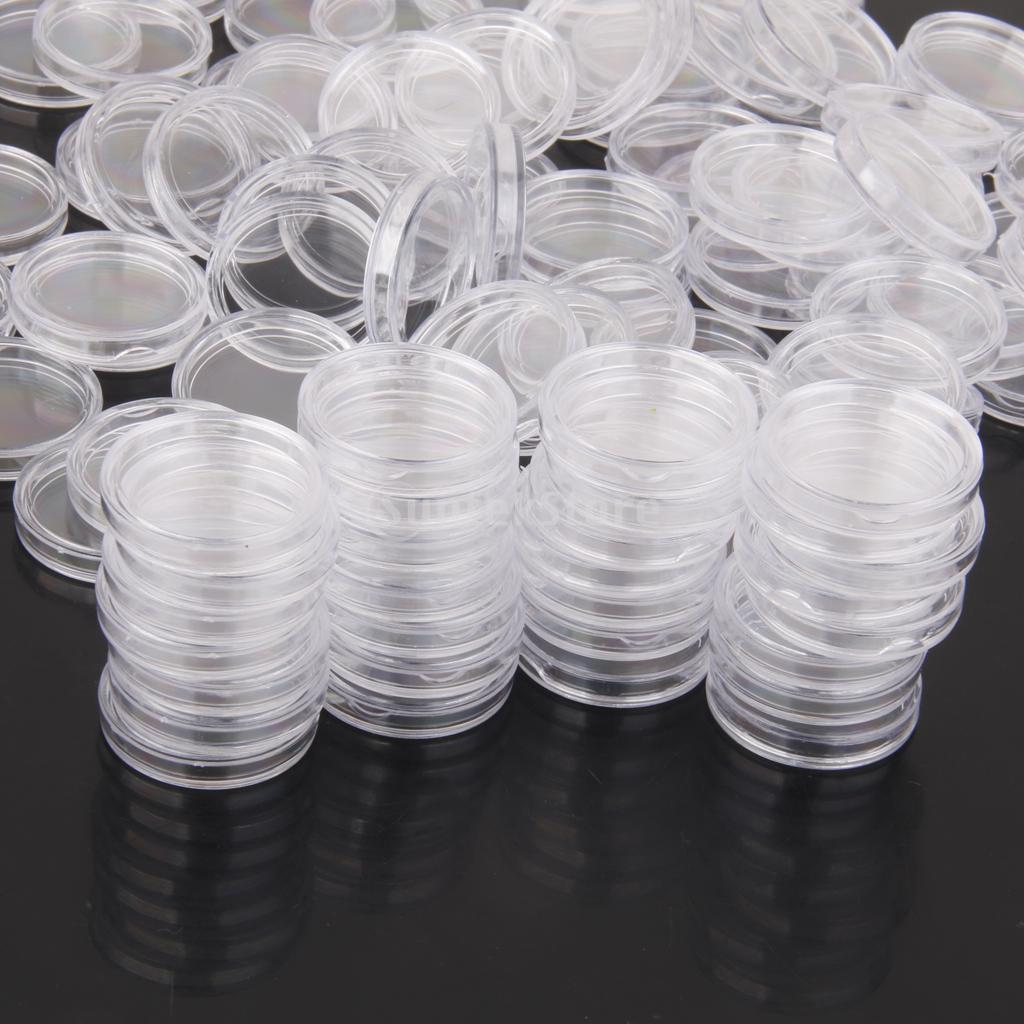 Coin Capsules Set 200 pcs, 21 mm Clear Holders by HitMyNeed