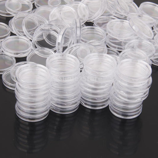 Coin Capsules Set 200 pcs, 21 mm Clear Holders by HitMyNeed