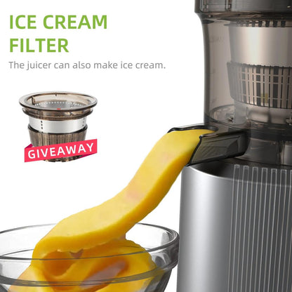 Cold Press Juicer 200W with Wide 75mm Feed Chute by HitMyNeed