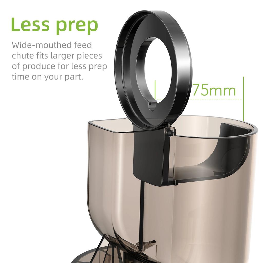 Cold Press Juicer 200W with Wide 75mm Feed Chute by HitMyNeed