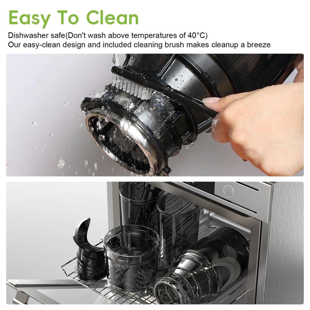 Cold Press Juicer with Wide Chute & High Juice Yield by HitMyNeed