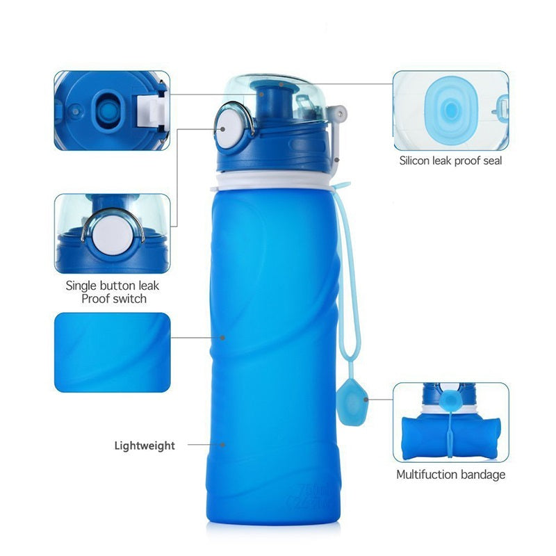 Collapsible 750ml Outdoor Water Bottle by HitMyNeed