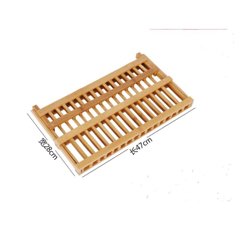 Collapsible Bamboo Dish Drying Rack, 2-Tier by HitMyNeed