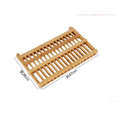 Collapsible Bamboo Dish Drying Rack, 2-Tier by HitMyNeed