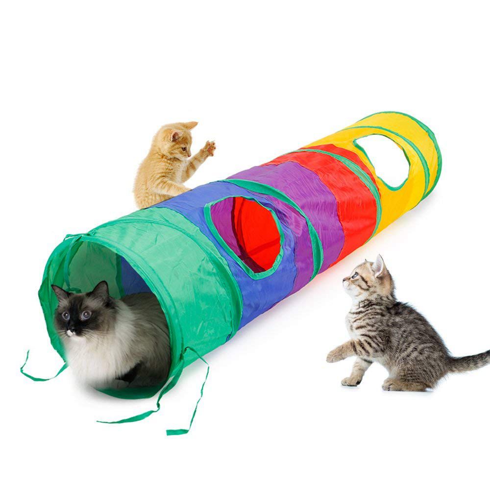 Collapsible Cat Tunnel Toy with Peek Holes by HitMyNeed