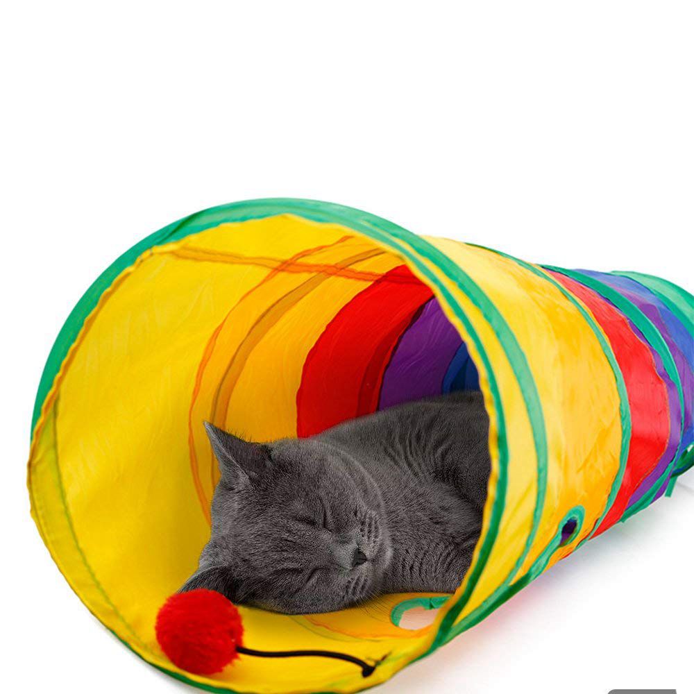 Collapsible Cat Tunnel Toy with Peek Holes by HitMyNeed