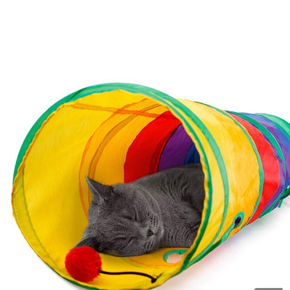 Collapsible Cat Tunnel Toy with Peek Holes by HitMyNeed