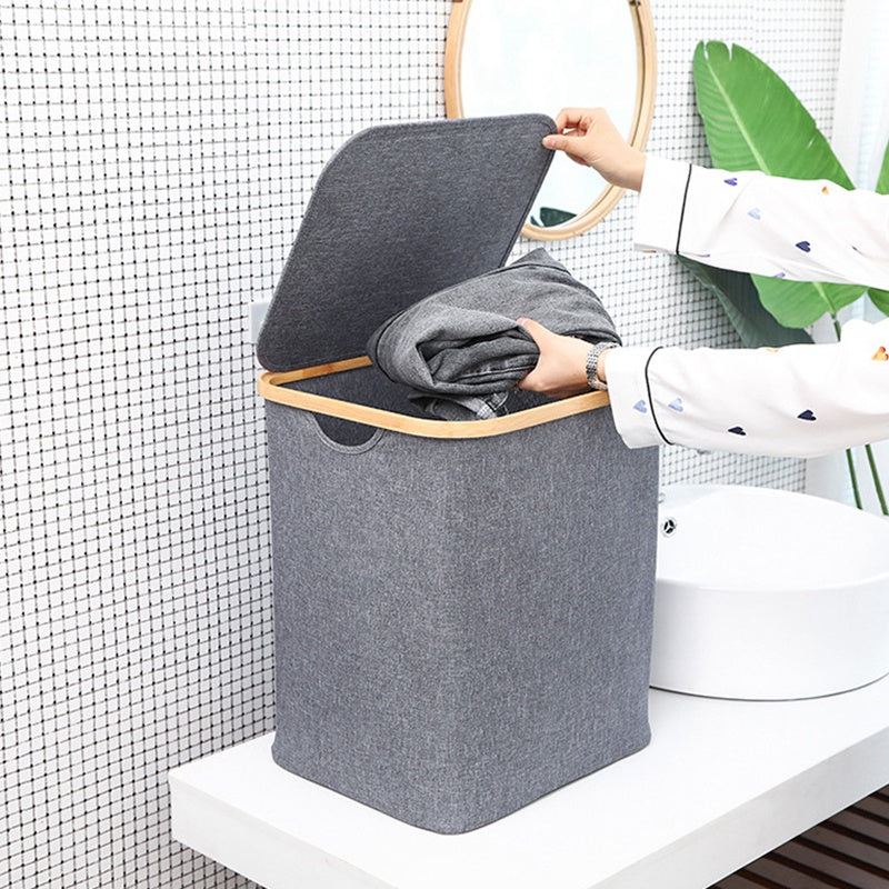 Collapsible Laundry Hamper with Lid and Handles by HitMyNeed