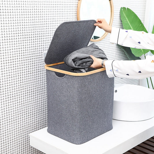 Collapsible Laundry Hamper with Lid and Handles by HitMyNeed