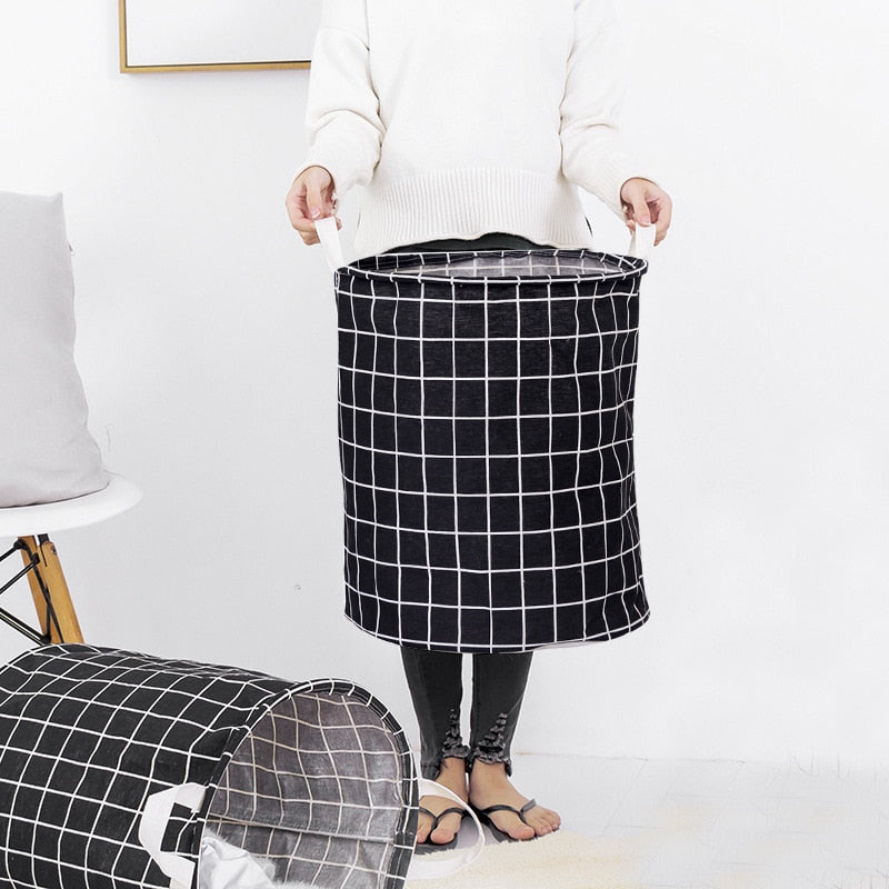 Collapsible Linen Laundry Hamper Basket by HitMyNeed