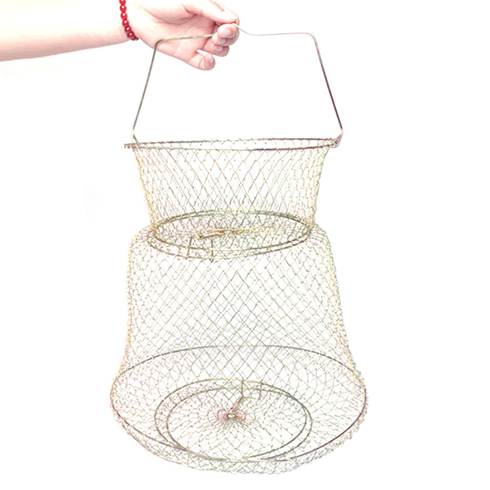 Collapsible Metal Wire Fishing Cage Basket by HitMyNeed