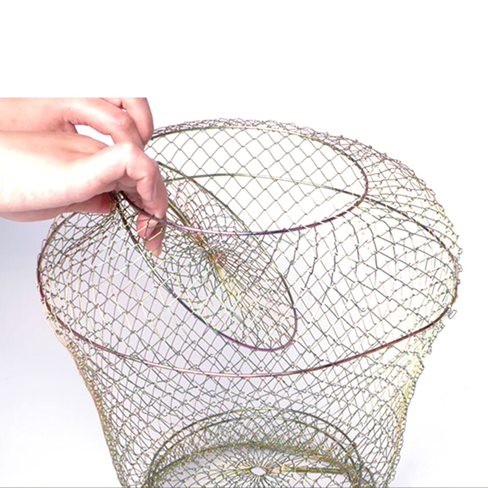 Collapsible Metal Wire Fishing Cage Basket by HitMyNeed
