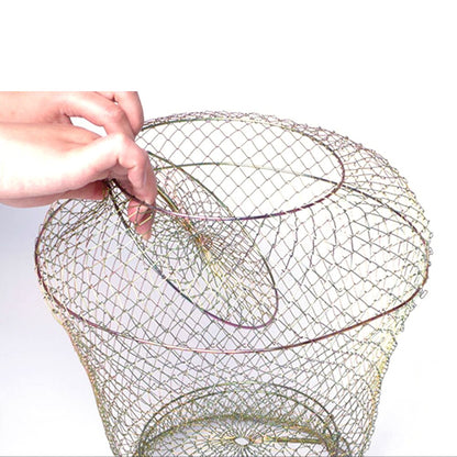 Collapsible Metal Wire Fishing Cage Basket by HitMyNeed