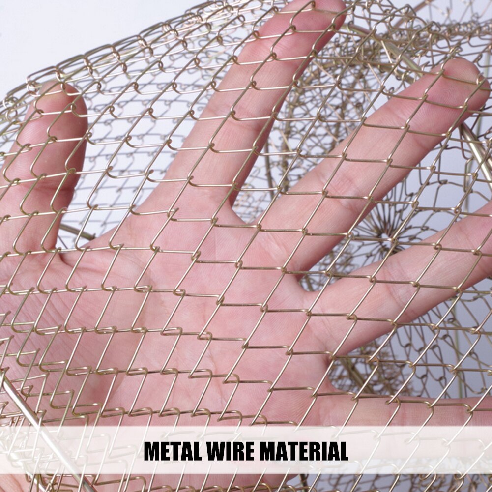 Collapsible Metal Wire Fishing Cage Basket by HitMyNeed