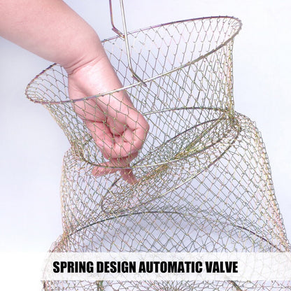 Collapsible Metal Wire Fishing Cage Basket by HitMyNeed