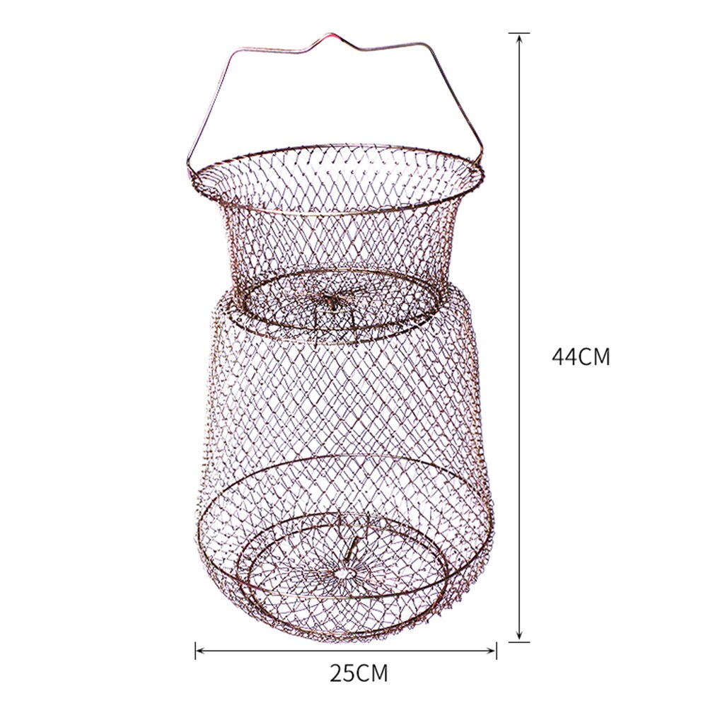 Collapsible Metal Wire Fishing Cage Basket by HitMyNeed