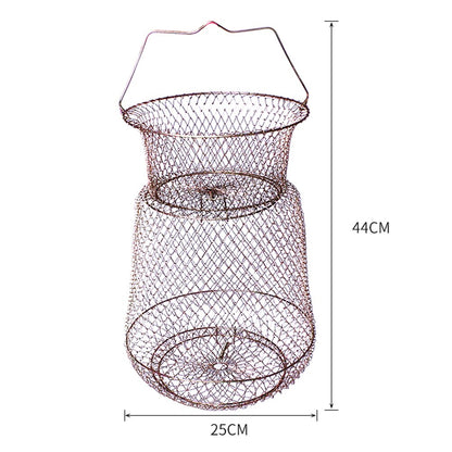Collapsible Metal Wire Fishing Cage Basket by HitMyNeed
