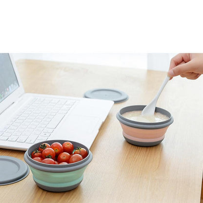 Collapsible Salad Bowl Set with Leakproof Lids (3pcs) by HitMyNeed