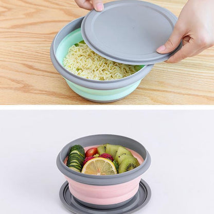 Collapsible Salad Bowl Set with Leakproof Lids (3pcs) by HitMyNeed