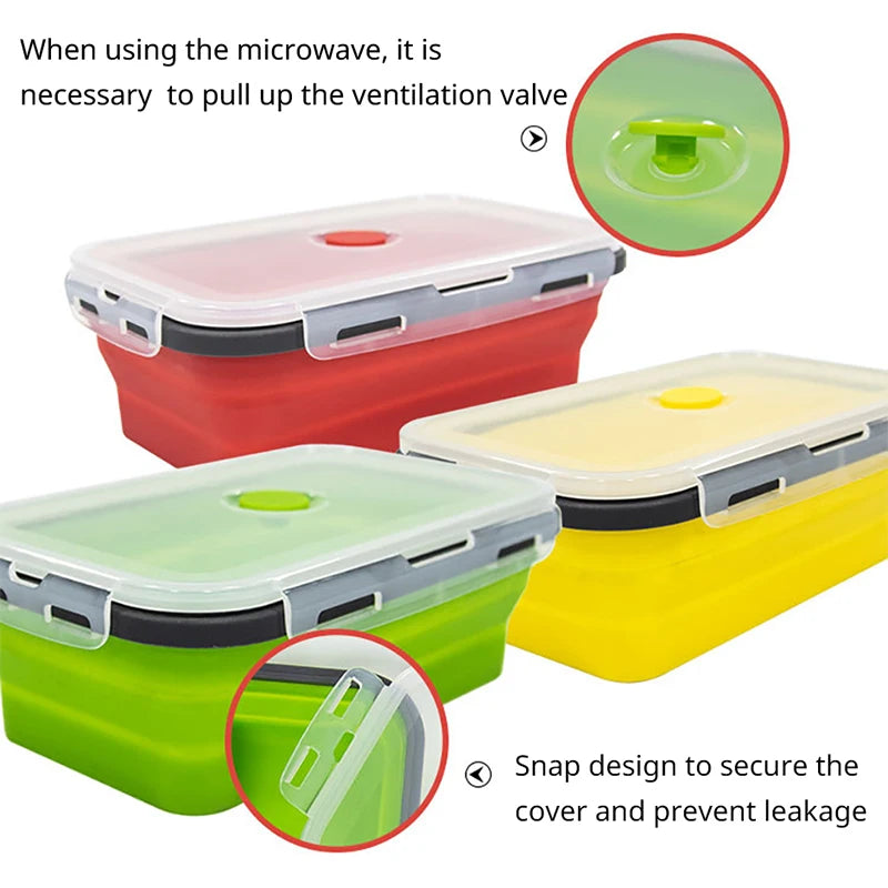 Collapsible Silicone Bento Lunch Box, 4 Sizes by HitMyNeed