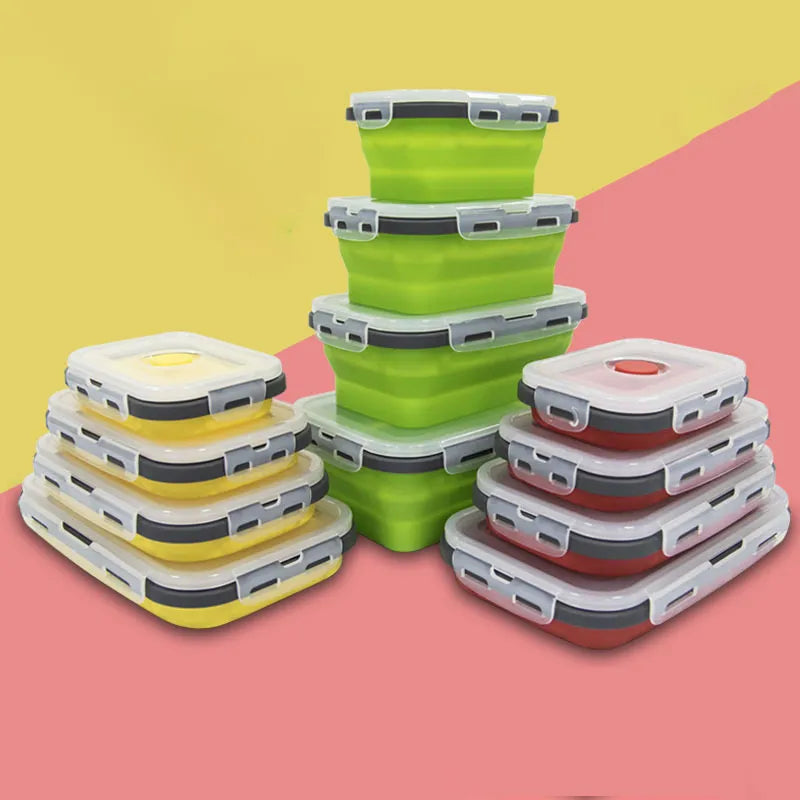 Collapsible Silicone Bento Lunch Box, 4 Sizes by HitMyNeed