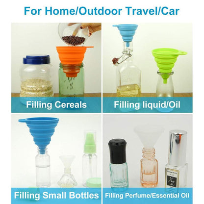 Collapsible Silicone Car & Kitchen Oil Funnel by HitMyNeed