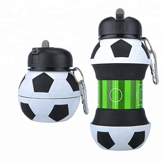Collapsible Silicone Football Water Bottle 550ml by HitMyNeed