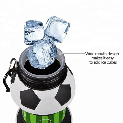Collapsible Silicone Football Water Bottle 550ml by HitMyNeed