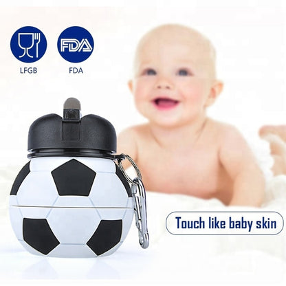 Collapsible Silicone Football Water Bottle 550ml by HitMyNeed