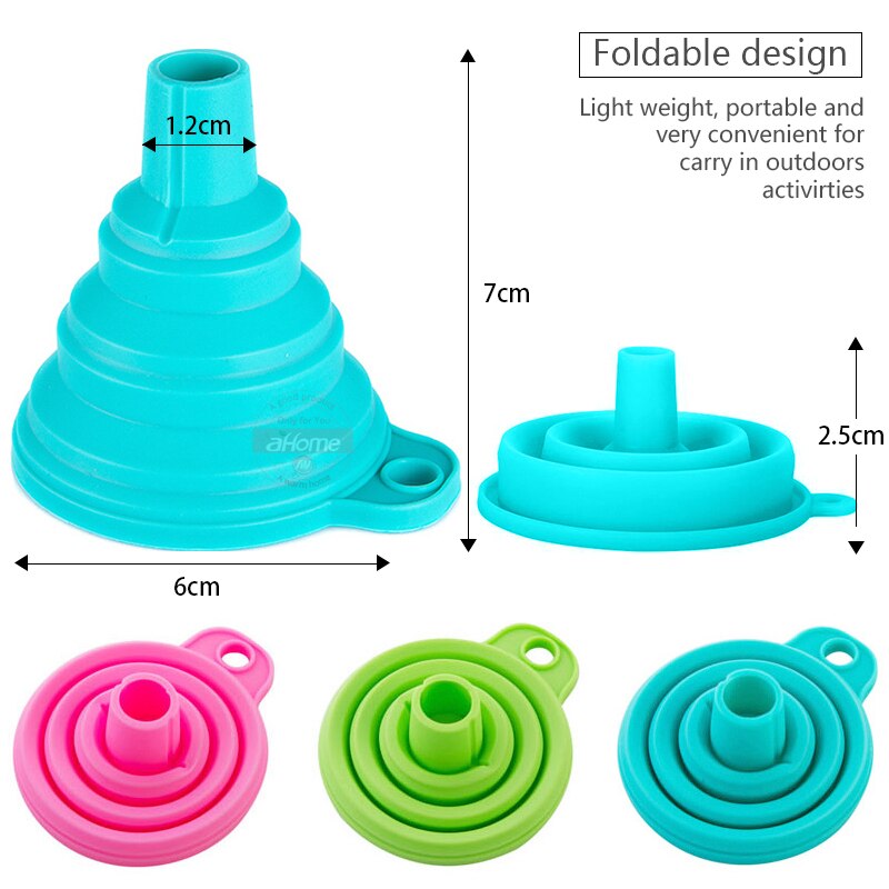 Collapsible Silicone Funnel for Kitchen and Travel by HitMyNeed