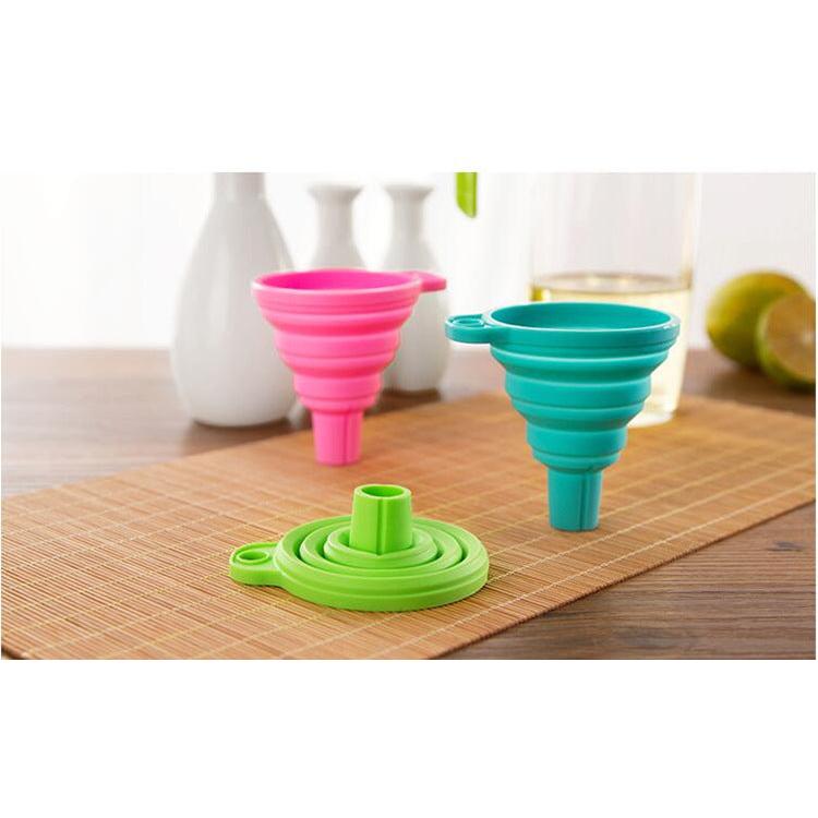 Collapsible Silicone Kitchen Funnel Set of 2 by HitMyNeed