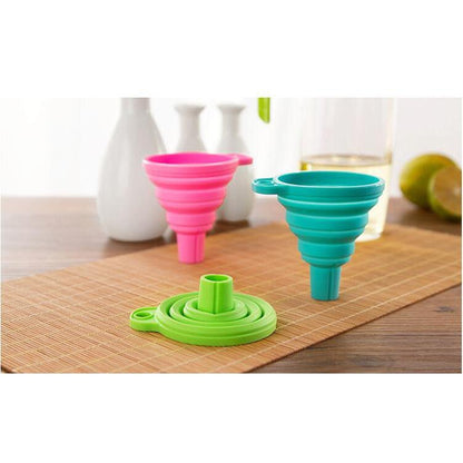 Collapsible Silicone Kitchen Funnel Set of 2 by HitMyNeed