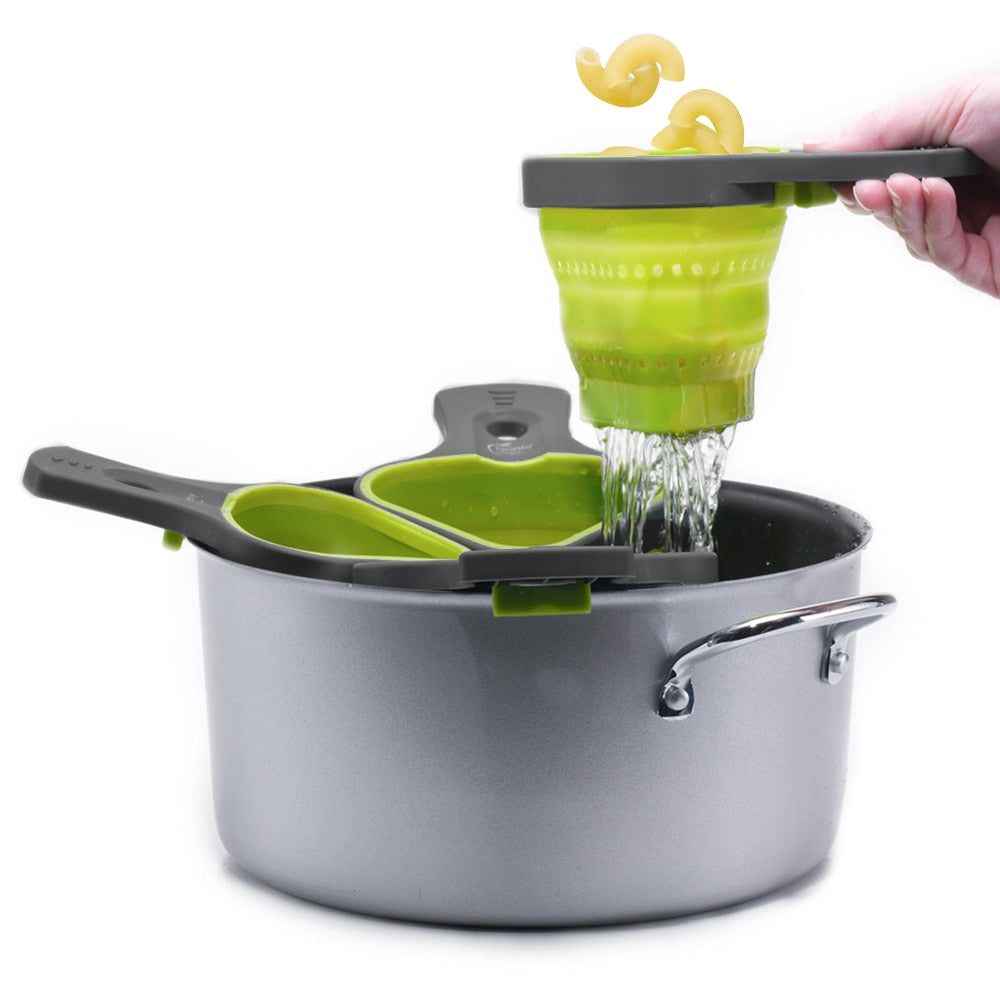 Collapsible Silicone Kitchen Strainer Tool by HitMyNeed