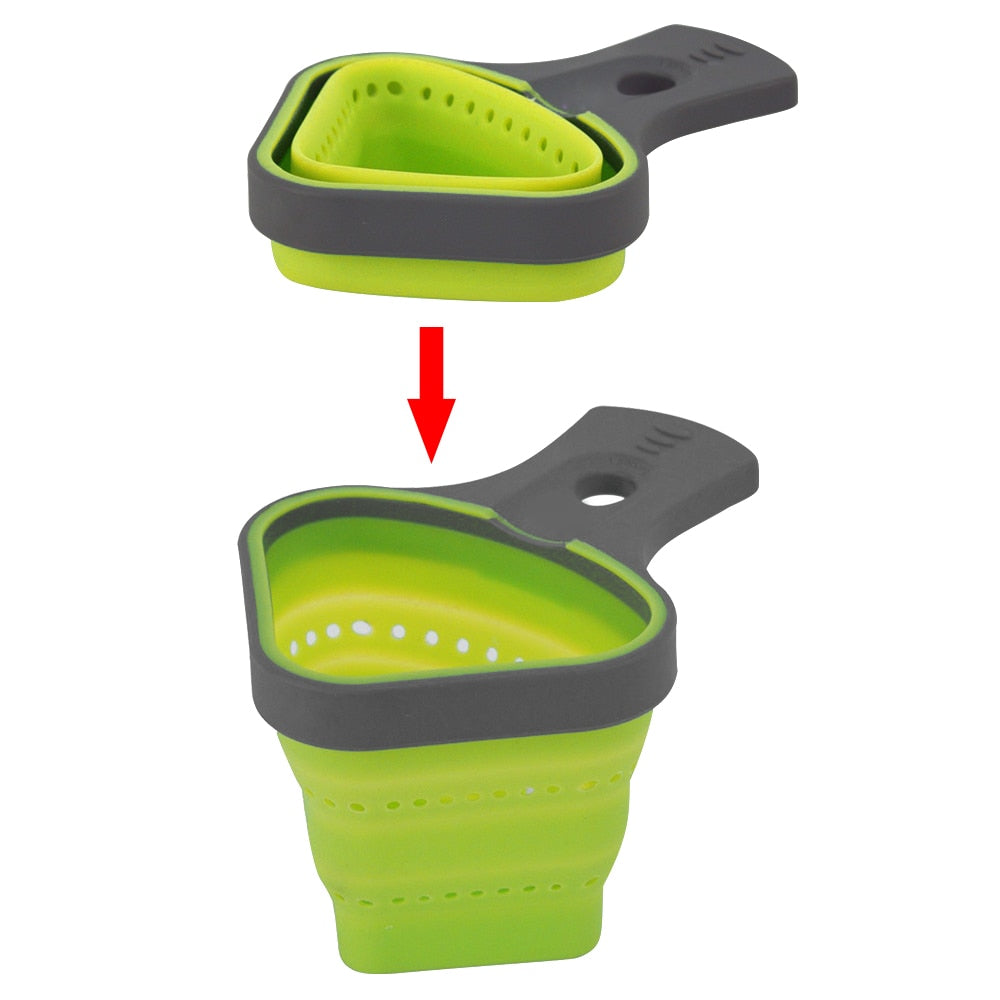Collapsible Silicone Kitchen Strainer Tool by HitMyNeed