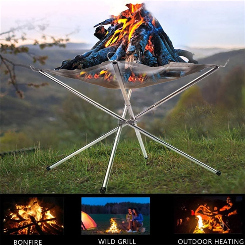 Collapsible Stainless Steel Folding Fire Pit by HitMyNeed