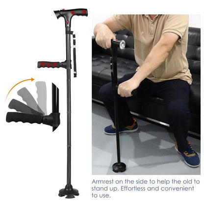 Collapsible Walking Cane with LED Light and Alarm by HitMyNeed