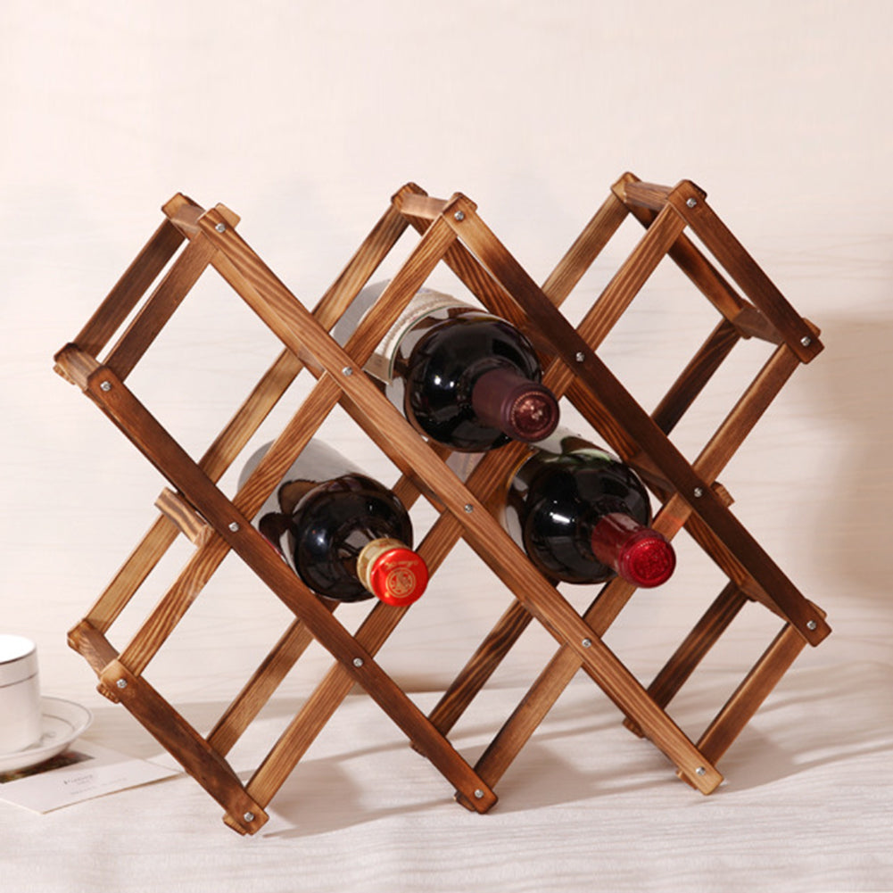 Collapsible Wooden Wine Rack for 10 Bottles by HitMyNeed
