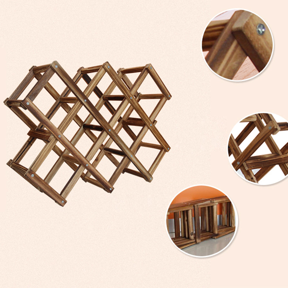 Collapsible Wooden Wine Rack for 10 Bottles by HitMyNeed