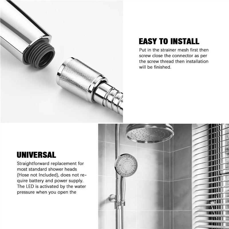 Color Changing LED Shower Head with No-Battery Power by HitMyNeed