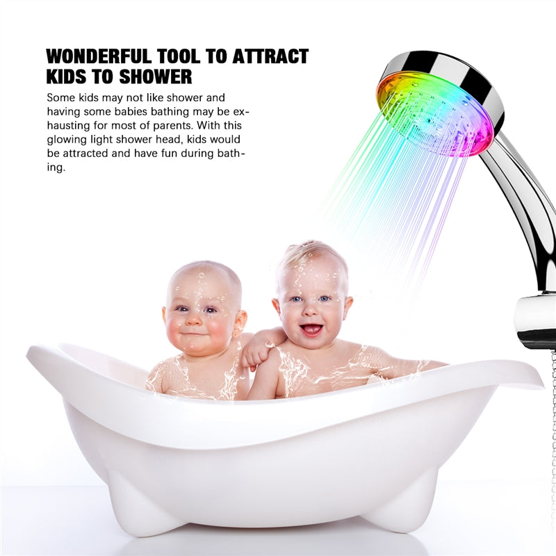 Color Changing LED Shower Head with No-Battery Power by HitMyNeed