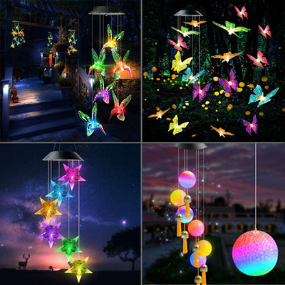 Color Changing Solar Hummingbird Wind Chime Light by HitMyNeed