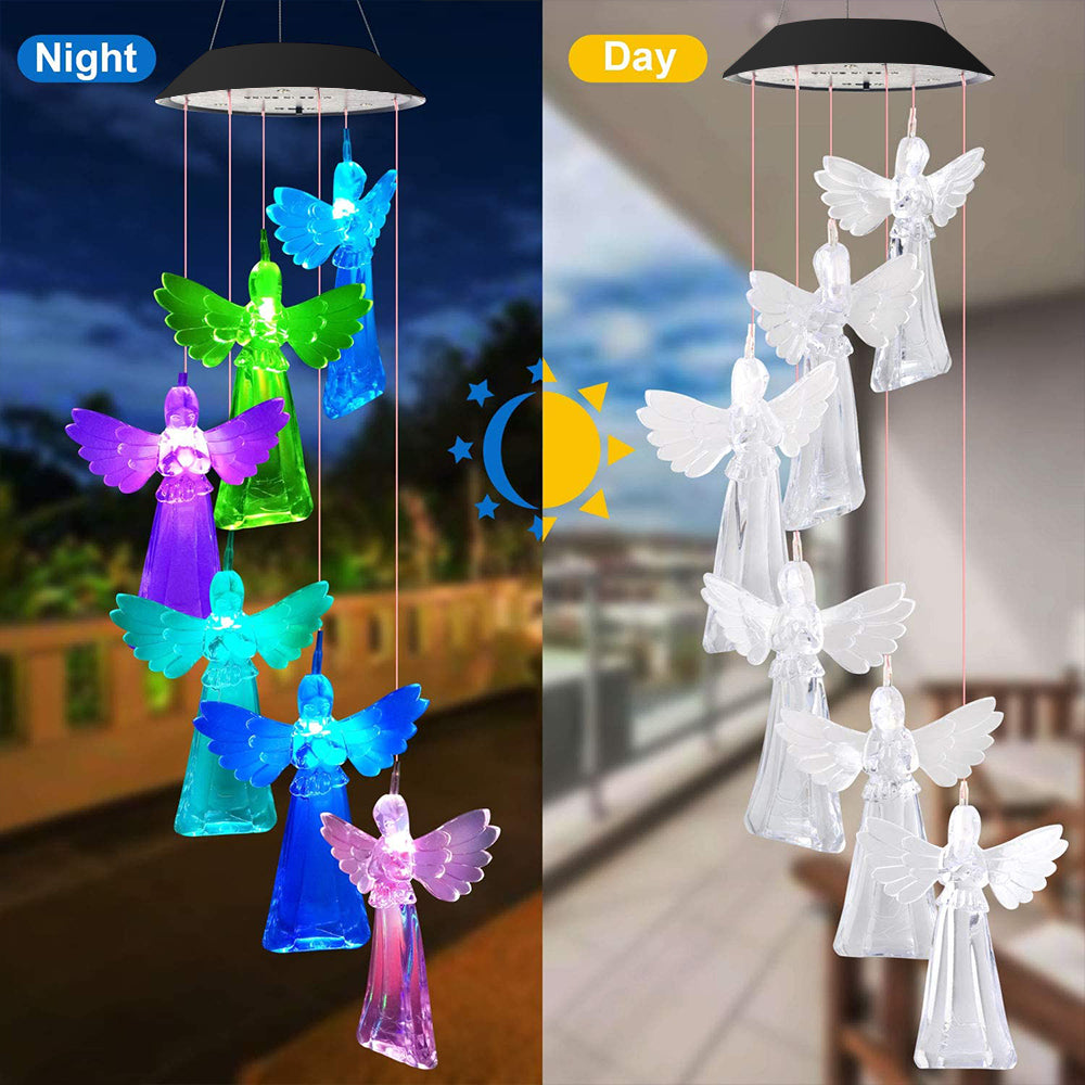 Color Changing Solar Hummingbird Wind Chime Light angel by HitMyNeed