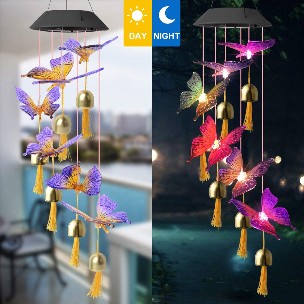 Color Changing Solar Hummingbird Wind Chime Light butterfly-bell by HitMyNeed