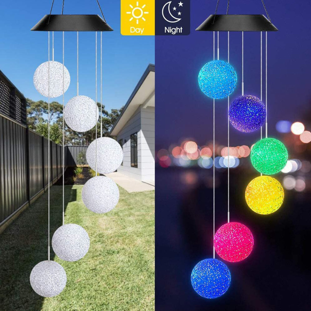 Color Changing Solar Hummingbird Wind Chime Light crystal-ball by HitMyNeed